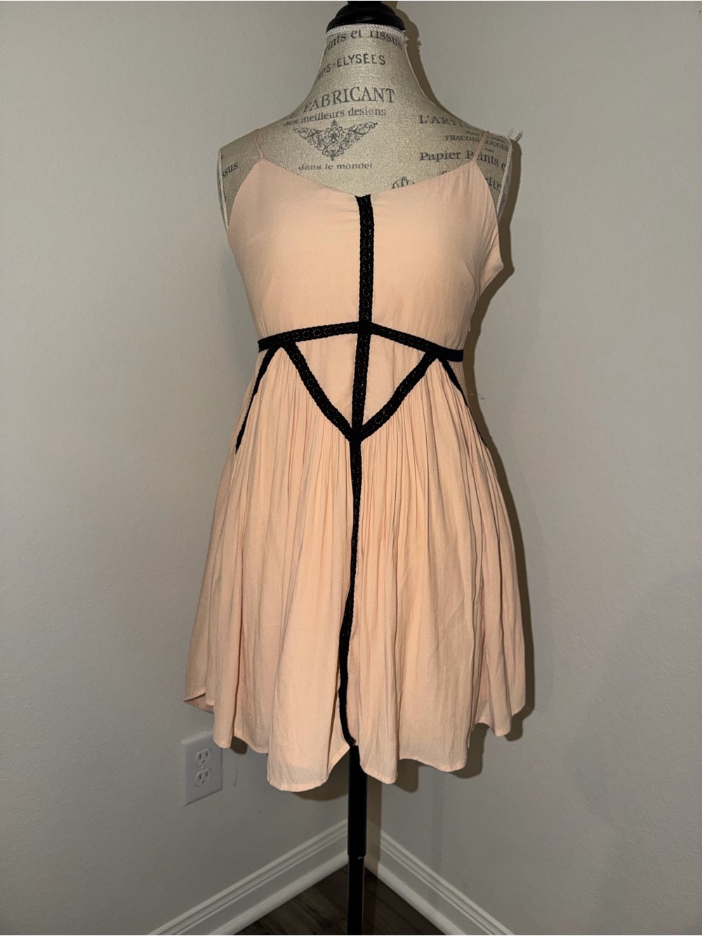 Forever 21 Peach Dress with Black Trim